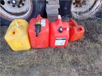(3) 5 Gal. Poly Gas Cans & (1) 2 1/2 Gal. Poly