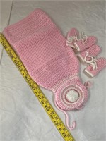 Vintage Hand Crocheted Dog Sweater W. Booties