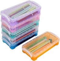 BTSKY 6 Colors Large Capacity Pencil Box with Whit