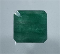 Certified 6.05  Cts Natural Princess Cut Emerald