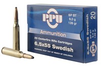PPU PP6SWS Metric Rifle  6.5x55 Swedish 139 gr Sof