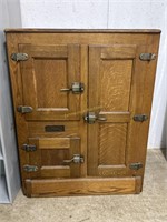 Antique Oak Ice Box, Grand Rapids Refrigerator