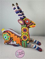 Huichol Beaded Art Deer (Missing Some Beads)