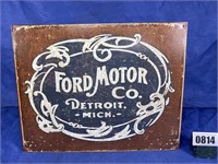 Metal Replica Sign Ford Motor Co. 16x12.5"