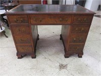 NICE HATHAWAY'S LEATHER TOP FLAME MAHOGANY DESK