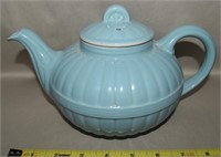 Vtg Hall Light Blue Ceramic Blue Teapot & Lid