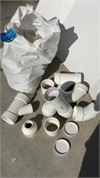 Plumbing supplies, bag of 4” assorted pvc ends,