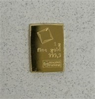 1g GOLD VALCAMBI BAR