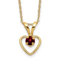 14k- Garnet Heart Birthstone Necklace
