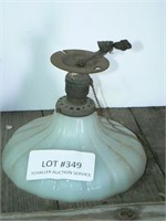 Antique ceiling light fixture with glass shade