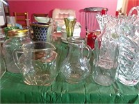 Milk Bottle & Vintage Pitchers