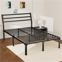 $133  ROIL Queen Size Metal Bed Frame  14inch Blac