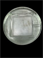 MCM Blenko clear glass circle ashtray