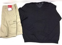XXL Mens Shorts (38) & CK 100% Merino Wool Sweater