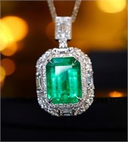 5ct Zambian Emerald 18Kt Gold Pendant