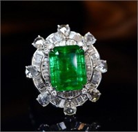 3.6ct Natural Emerald 18Kt Gold Ring