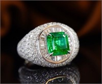 2.3ct Natural Emerald 18Kt Gold Ring
