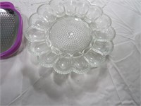 Glass Eggplate and Plastic Cheese Grater