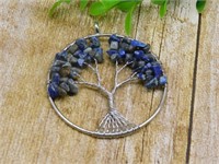 SODALITE TREE OF LIFE PENDANT ROCK STONE LAPIDARY