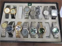 Lot of 14 Misc Watches with Organizer