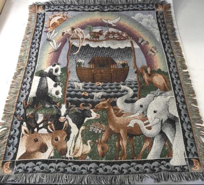 NOAH'S ARK AFGHAN TAPESTRY BLANKET