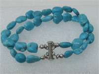 Sterling Silver & Treated Turquoise SW Bracelet