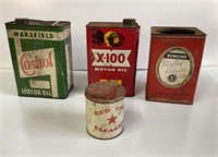 SHELL, WAKEFIELD OIL TIN AND BENSON TOFFEE TIN