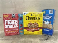 100pack fruit snacks, 2 pack cheerios & 25 rice