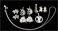 10 Assorted Silver Pendants w/Chain RV $300