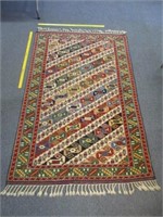 vintage oriental wool rug 4ft x 6ft