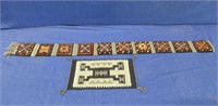 4ft long mid-east wool wall hanging & sm. mat