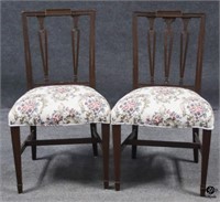 Pair of Wood Dining Chairs