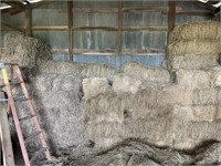 Hay against back wall