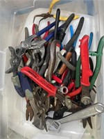 Tub of Pliers, Wire Cutters & Adjustable