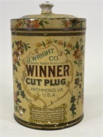 J. Wright Co Winner Cut Plug Tobacco "Tea" Tin