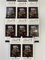 8 Lindt 95% Dark Chocolate 100g Bars