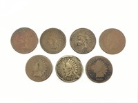7 Indian Head Cents 1863, 64, 80, 82, 83, 84, 86TI