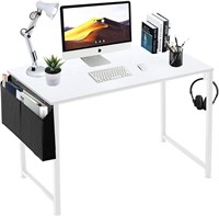 Lufeiya White Computer Desk for Bedroom - 40