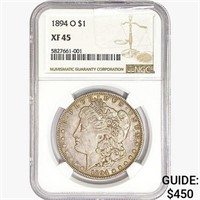 1894-O Morgan Silver Dollar NGC XF45