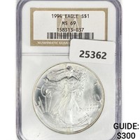 1994 American Silver Eagle NGC MS69