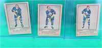 3x 1951-52 Parkhurst Leafs Gardner #83 Juzsa #77 +