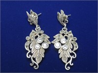 Sterling Silver Leaf Earrings Hallmarked