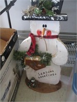 Lg Lot Christmas with wooden snowman