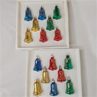 Painted Glass Bell Ornaments 2 inch size