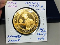 USA- 2017 Kennedy Proof gilded dollar