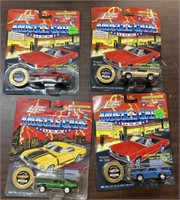 (4) Johnny lightning muscle cars