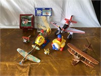 Lot of wooden airplanes & talking Disney airplane