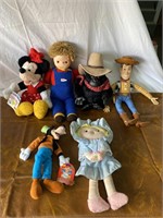 Assortment of vintage Disney plush toys