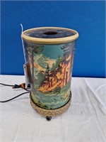 Lamp With a Forest Fire Scene