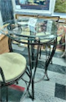 2 SEATER ROUND GLASS BRONZE TABLE